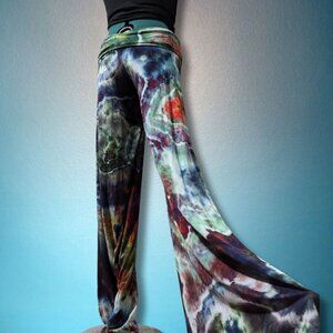 Hand Dyed Foldover Waist Palazzo Pants sz S